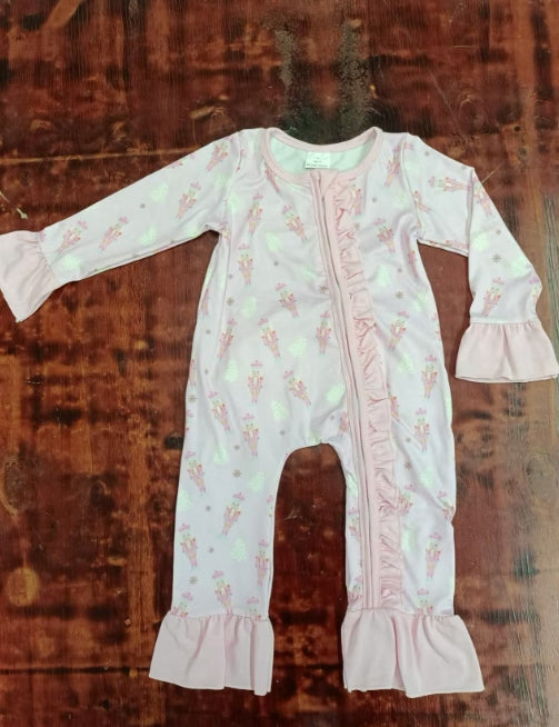 Custom moq 3 eta 6-7weeks Pink Marionette Guard Pleated Cuffs-Zipper Long Climbing Suit