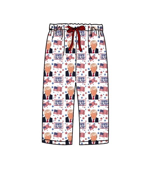 Custom moq 3 eat about 6/8weeks moq 5 eta 5/6weeks baby clothes Trump adult pants