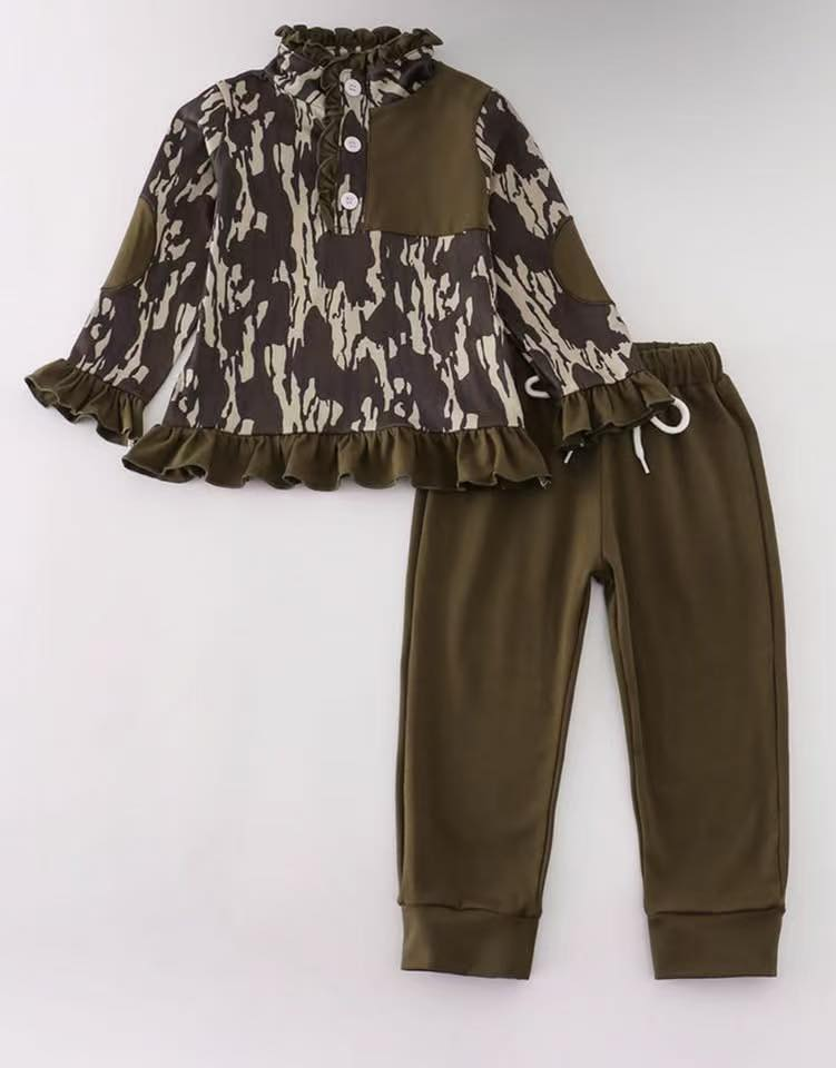 Custom moq 5 each style eta 6-7weeks baby boy clothes camouflage long sleeve pants sets-25.7.25