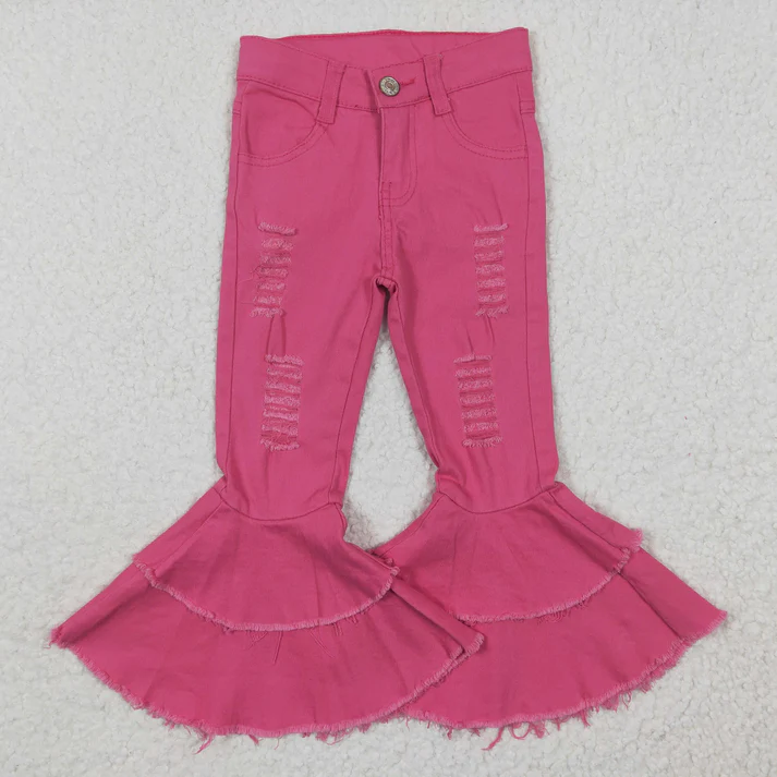 RTS NO MOQ Sibling Baby Girls Clothes Jeans: Flared & Ripped
