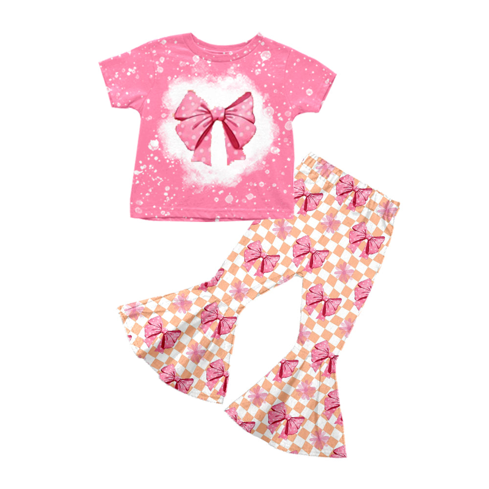 3.14 custom each style moq 5eta 4-6week Sibling Sister baby girls short sleeve pant set and set 8 match design