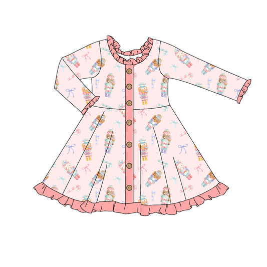 9.18 custom each style moq 5eta 4-6week Sibling Sister Christmas pink baby girl dress and rompers match family design