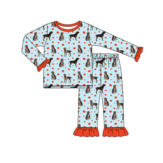 7.6 custom each style moq 5eta 4-6week Sibling Sister dog baby girls sets and rompers match family design
