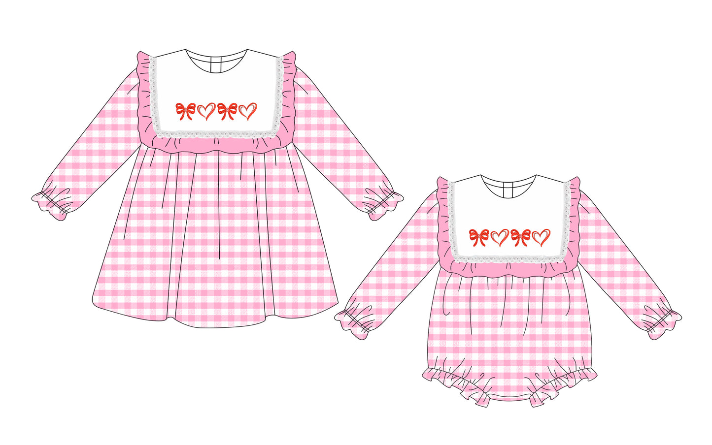 25.10.22 custom each style moq 5 eta 6-8week Sibling Sisters bow love baby girl short sleeve dress and rompers match family design
