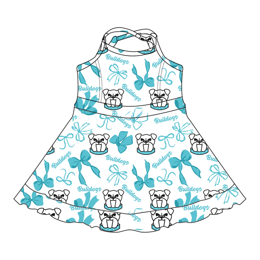 Custom moq 5 mix size milk silk summer teams baby girls clothes bow blue and green hooded long sleeve pants sets and skirts sets and dress and jumpsuit and top-25.7.31