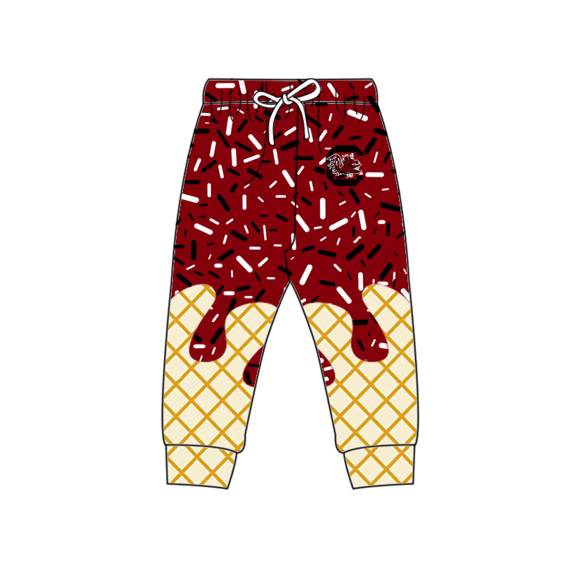 Custom moq 5 mix size milk silk summer teams baby girls clothes camouflage brick red hooded long sleeve pants sets 2 and boy pants sets and pant-25.8.7