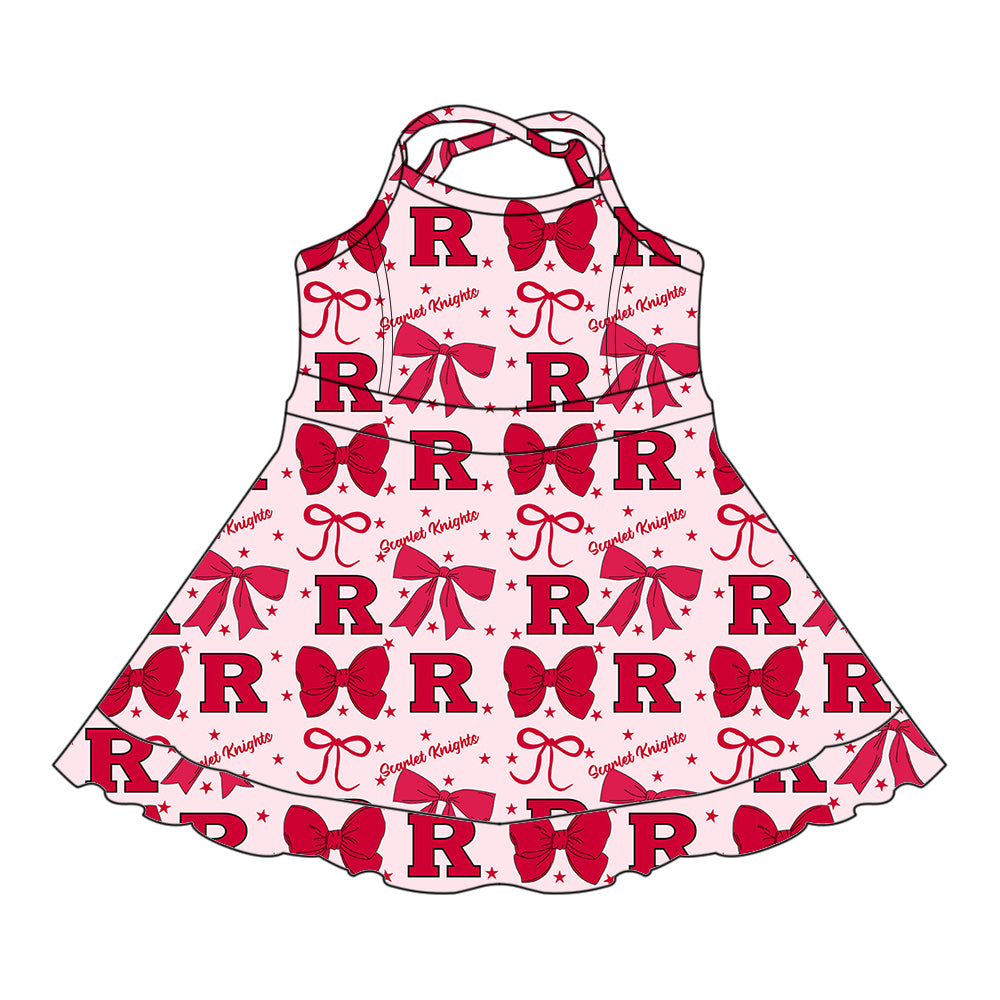 Custom moq 5 mix size milk silk summer teams baby girls clothes team bow red sleeveless skirts sets and dress 1 and dress 2 and dress 3-25.6.27