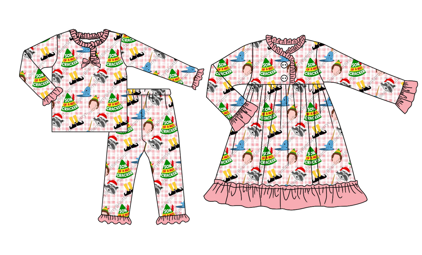 25.8.22 custom each style moq 5eta 4-6week Sibling Sisters Christmas baby girl long sleeve pants sets and dress match family design