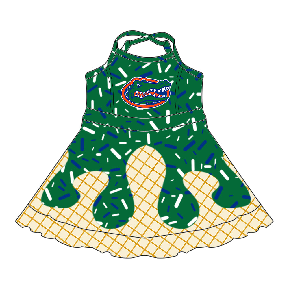 Custom summer teams baby girls clothes team green hooded long sleeve tops and short sleeve top and dress and pants and shorts-25.5.27