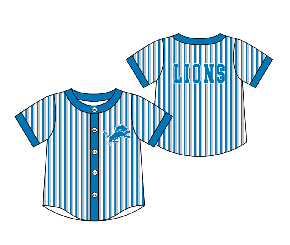 Custom moq 5 mix size milk silk summer teams Blue Striped Short-Sleeved Button-Down Shirt for Baby Boy Summer Outfit