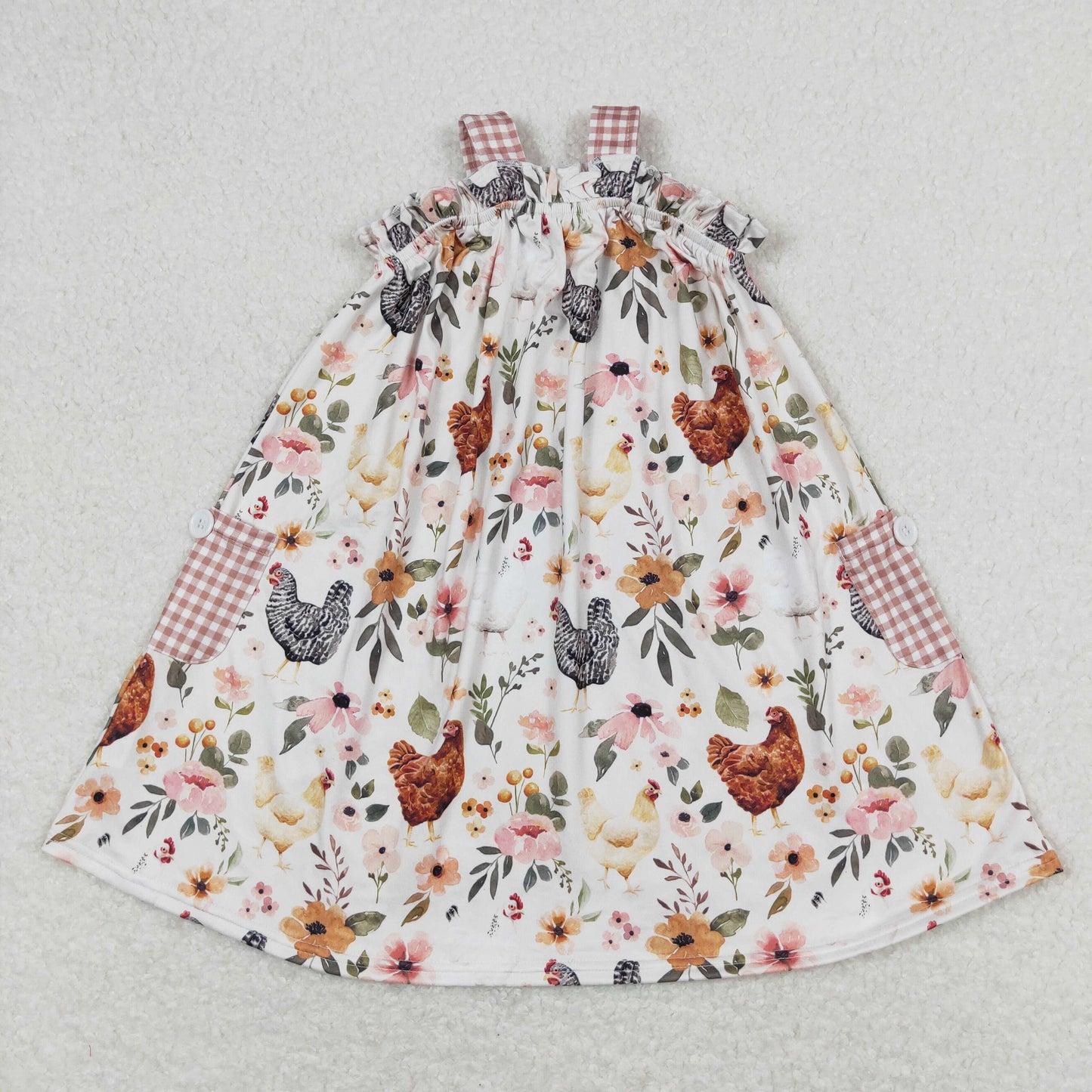 RTS baby girls clothes chicken short Sleeve dress romper
