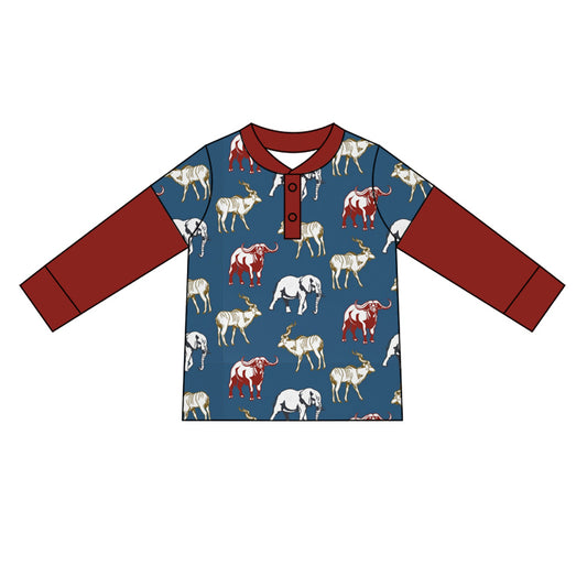 9.24 custom each style moq 5 eta 4-6week baby boys clothes animal long sleeve top