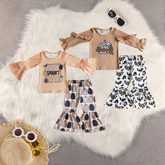 RTS Sibling baby girl clothes halloween  long Sleeve pants sets