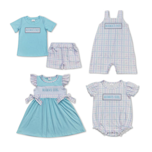 RTS Boys and girls Embroidered Short Sleeve Shorts sets dress rompers