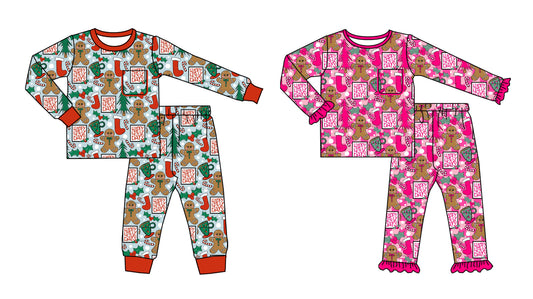 25.8.7 custom each style moq 5eta 4-6week Sibling Sisters Christmas baby girl long sleeve pants sets 1 and sets 2 match family design