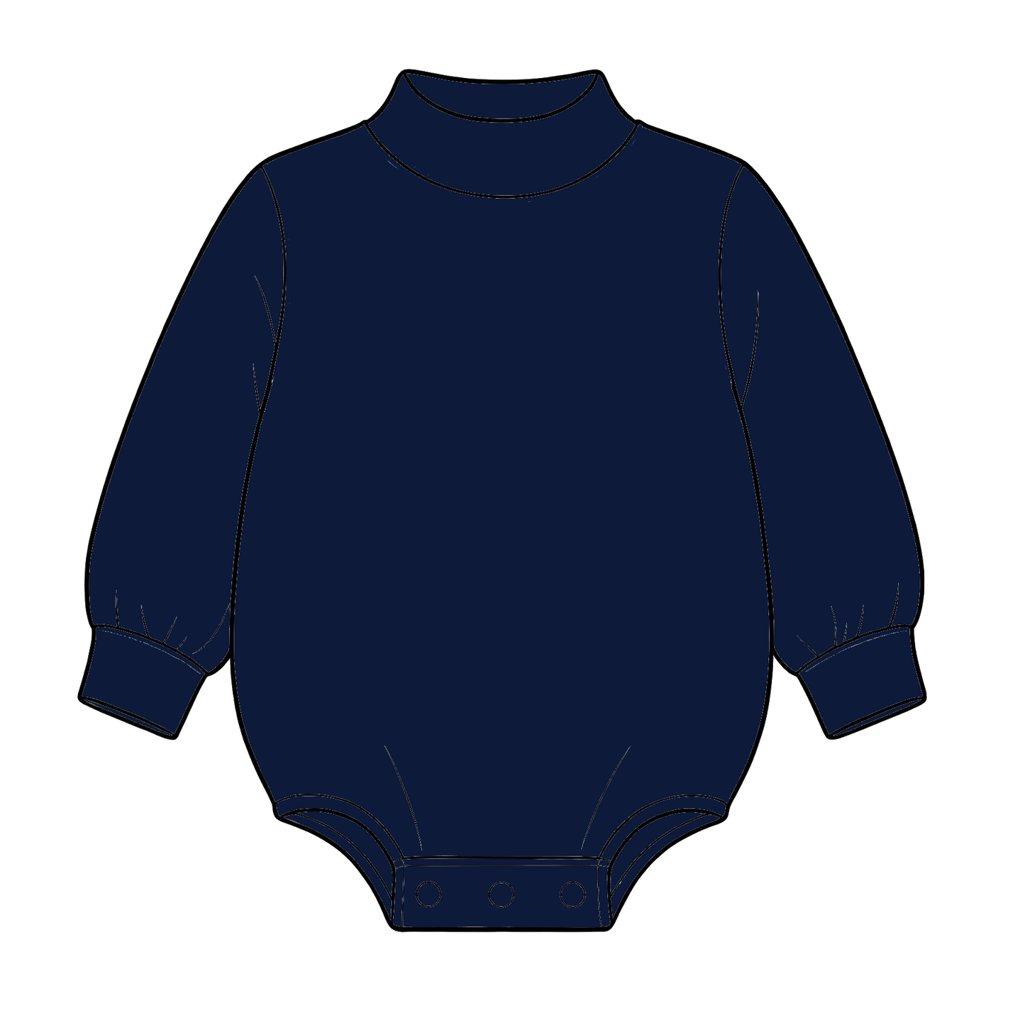custom moq 5 mix size High Neck Baby Kids Solid Mock Neck Long Sleeve Bubble Romper