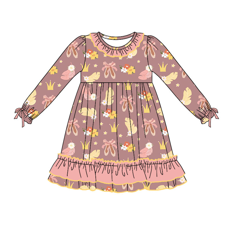8.14 custom each style moq 5eta 4-6week Sibling Sister ballet shoes baby girl sets and dress and rompers match family design