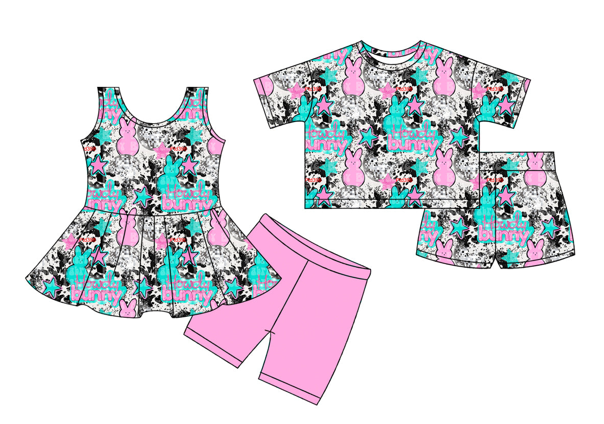 26.1.17 custom each style moq 5 eta 6-8week Sibling Sister bunny baby short sleeve shorts sets and dress match design