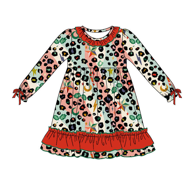8.19 custom each style moq 5eta 4-6week Sibling Sister leopard baby girls sets and dress and rompers match family design
