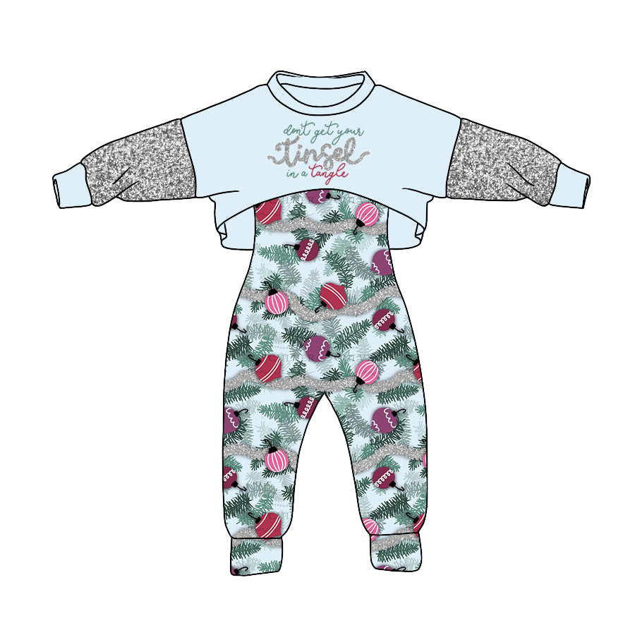 7.8 custom each style moq 5eta 4-6week Christmas long sleeve pants baby girls sets