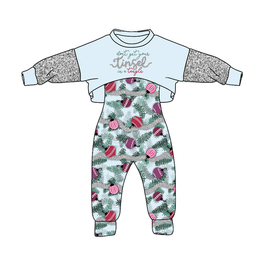 7.8 custom each style moq 5eta 4-6week Christmas long sleeve pants baby girls sets