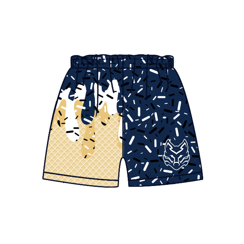 Custom moq 5 mix size milk silk baby girls clothes team bow navy blue hooded long sleeve tops and shorts and jacket and dress-25.7.26