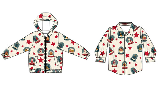 25.6.11 custom each style moq 5eta 4-6week Sibling Sister Christmas baby boy hooded long sleeve top 1 and top 2 match family design