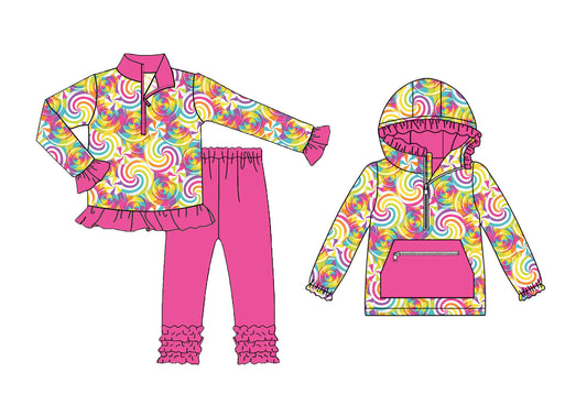 25.9.6 custom each style moq 5eta 4-6week Sibling Sisters baby girl long sleeve pants sets and top match family design