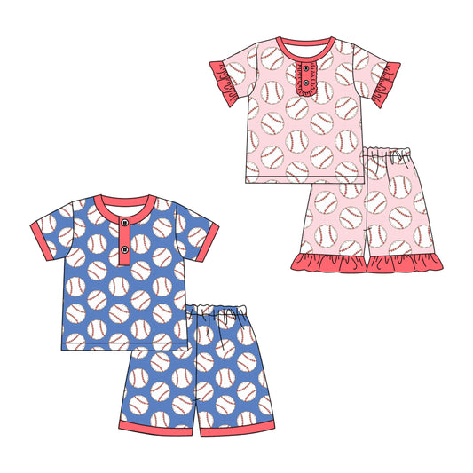 25.11.15 custom each style moq 5 eta 6-8week Sibling Sisters baseball baby girl boy clothes short sleeve shorts sets 2 match family design