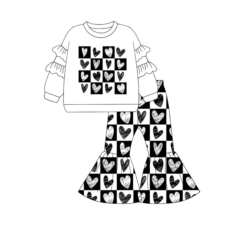 9.6 custom each style moq 5eta 4-6week baby girls clothes love long sleeve pants sets