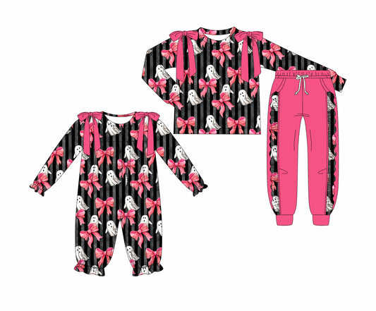25.7.2 custom each style moq 5eta 4-6week Sibling Sisters bow baby girl long sleeve pants sets and rompers match family design