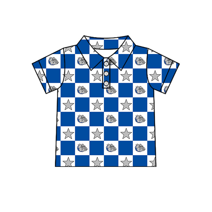 Custom moq 5 mix size milk silk summer teams Baby Girl Blue Sleeveless Top Skirts Set Dress And Shorts Yoga Checked Outfit Boy's Checked Short-Sleeved Polo Shirt And Romper