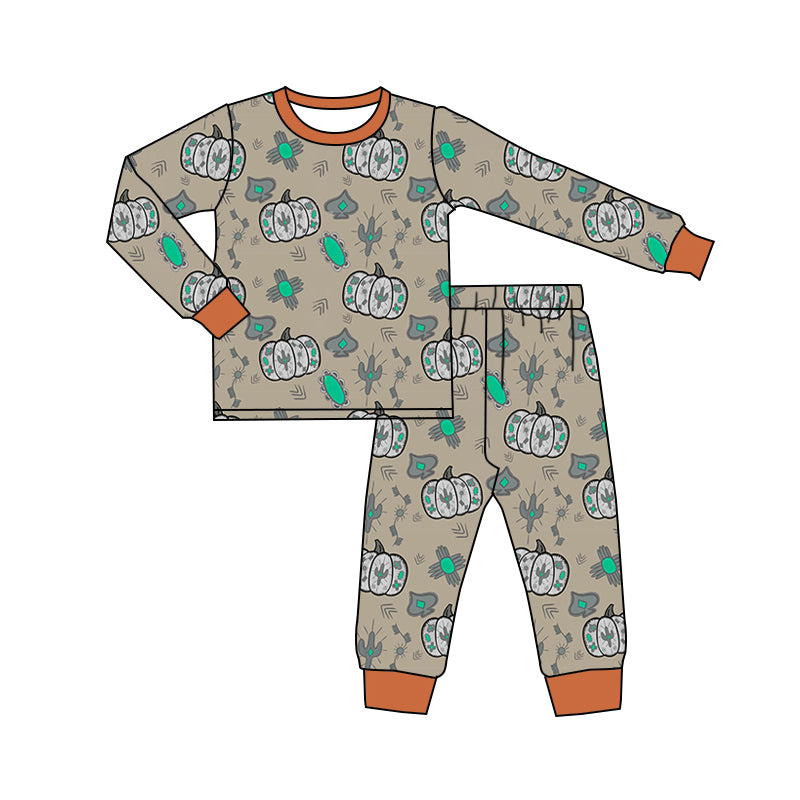 8.30 custom each style moq 5eta 4-6week Sibling Sister pumpkin baby boy sets and rompers match family design