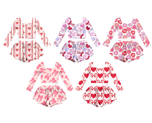 25.10.17 custom each style moq 5 eta 6-8week Sibling Sisters love bow baby girl long sleeve skirts sets 5 match family design