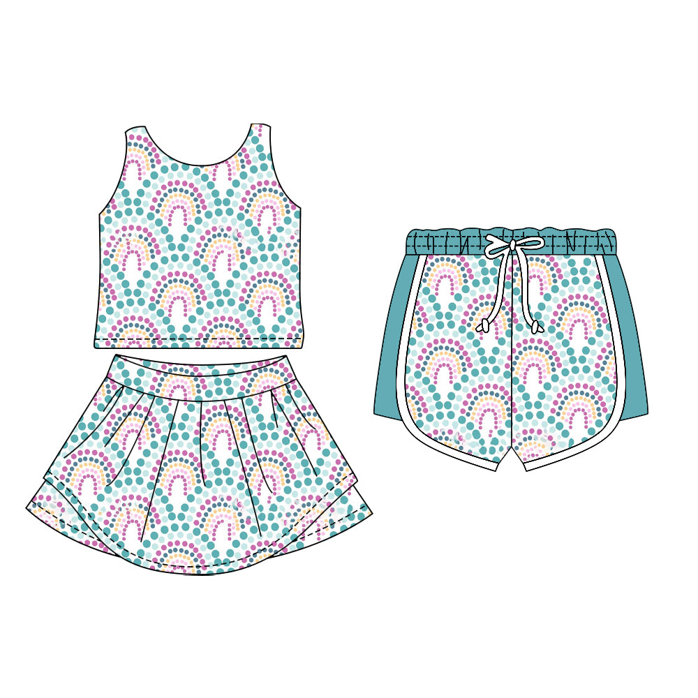 25.11.11 custom each style moq 5 eta 6-8week Sibling Sister baby short sleeve skirts sets and shorts match design