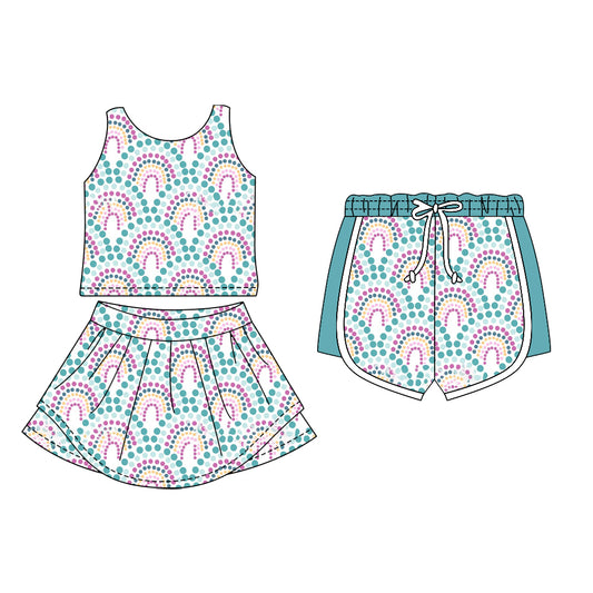 25.11.11 custom each style moq 5 eta 6-8week Sibling Sister baby short sleeve skirts sets and shorts match design