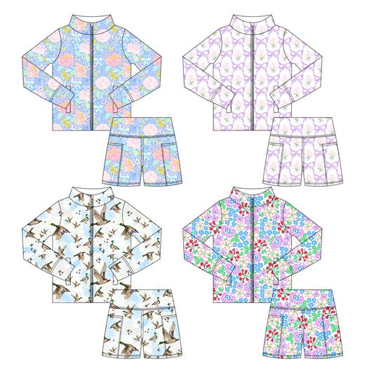 25.5.30 custom each style moq 5eta 4-6week Sibling Sister baby girl long sleeve shorts sets 1 and set 4 match design