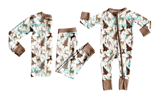 25.7.19 custom each style moq 5eta 4-6week Sibling Sister Christmas trees baby boy long sleeve pants sets and rompers match family design