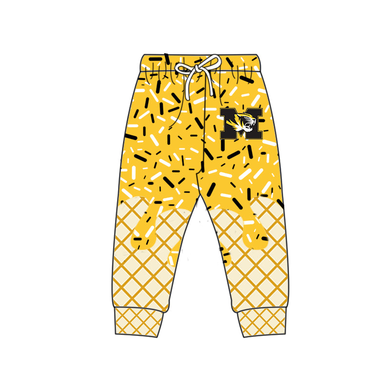 Custom summer teams baby girls clothes team yellow hooded long sleeve tops and short sleeve top and dress and pants and shorts-25.5.28