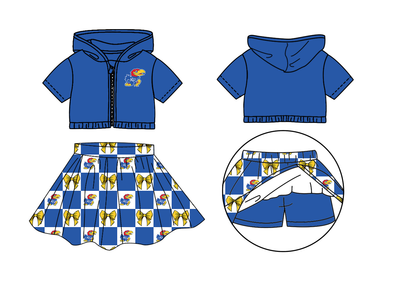 Custom moq 3 or 5 mix size milk silk summer teams baby girl clothes bow blue sleeveless skirts sets 3 and dresss and shorts-26.1.24