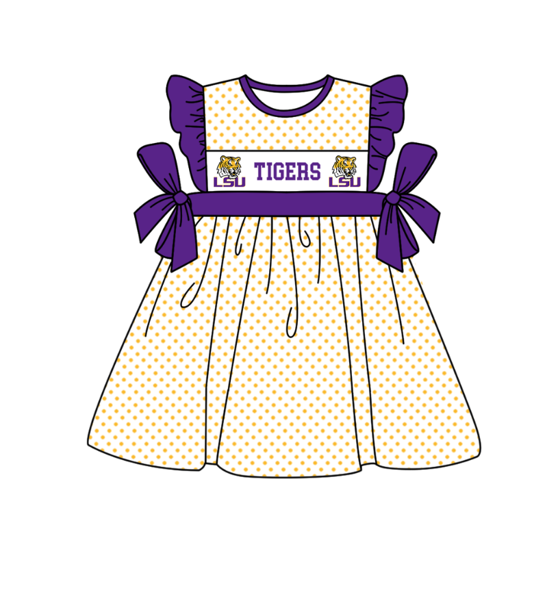 Custom moq 5 mix size milk silk summer teams Boys Purple Short Sleeve Top Striped Shorts Set With Matching Romper Girls Flutter Sleeve Polka Dot Dress Romper