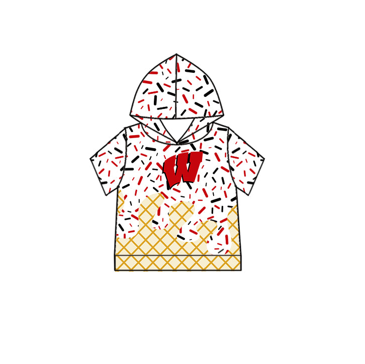 Custom summer teams baby girls clothes team white hooded long sleeve tops and short sleeve top and dress and pants and shorts-25.6.2