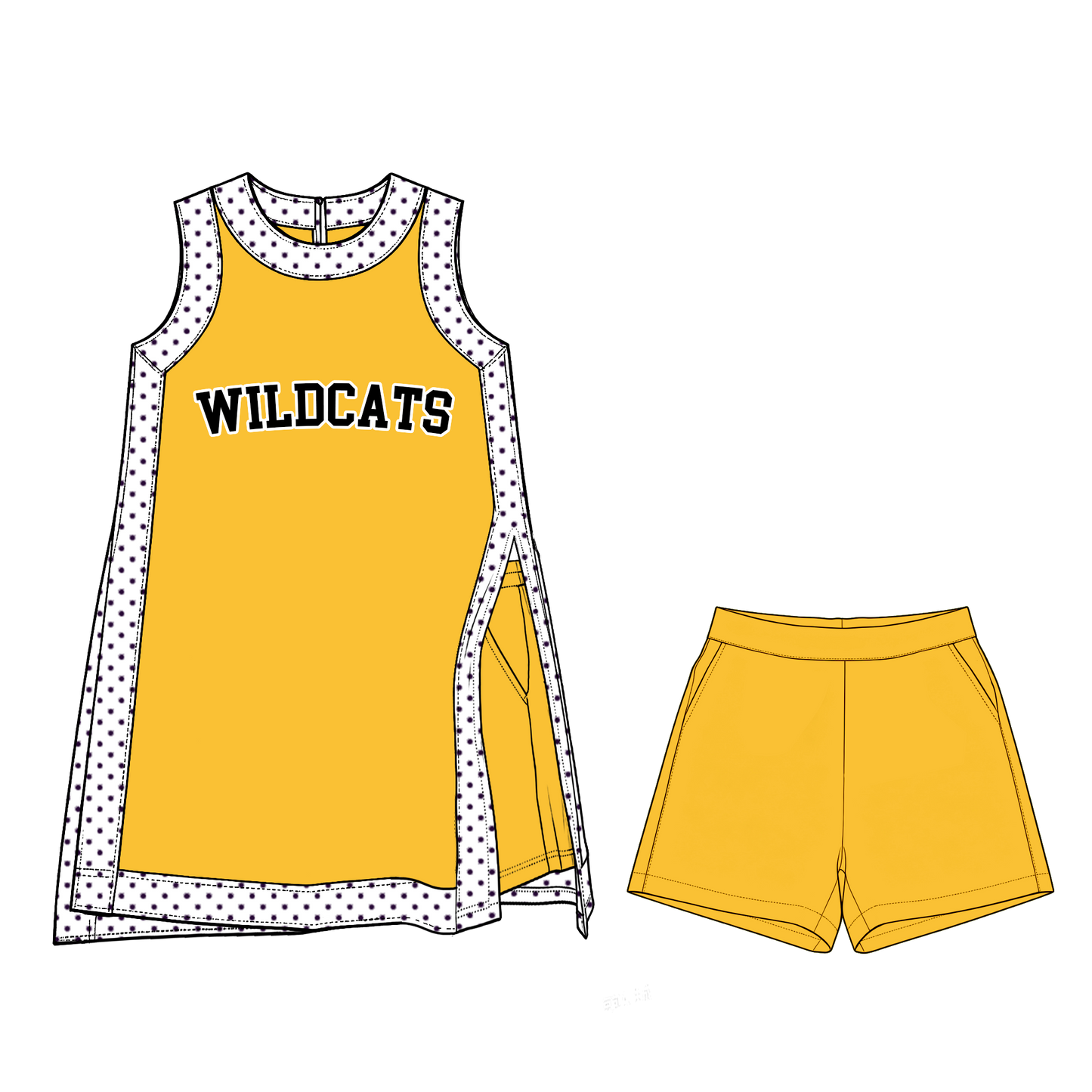 custom moq 5 mix size MSD073007 Baby Girls Sleeveless Top Matching Split Skort Separate Shorts Yoga Active Clothes Set