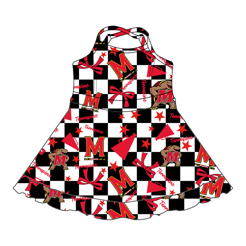 Custom moq 5 mix size milk silk summer teams baby girls clothes team bow red sleeveless skirts sets and dress 1 and dress 2 and dress 3-25.6.30
