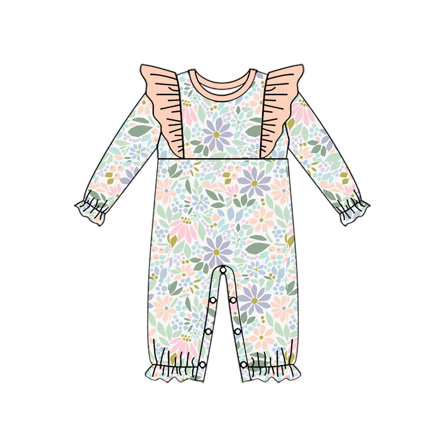 9.4 custom each style moq 5eta 4-6week Sibling Sister floral baby girls sets and rompers match family design