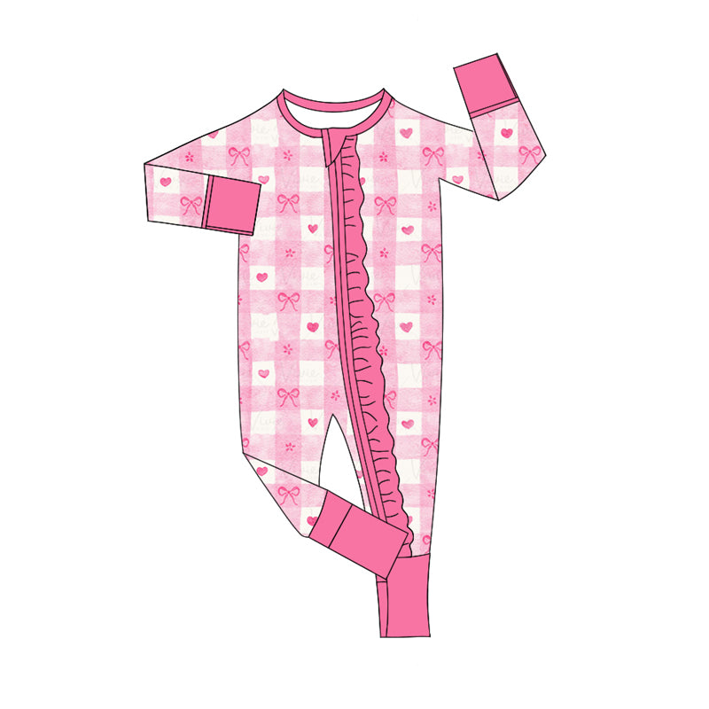10.11 custom each style moq 5eta 4-6week Sibling Sister bow pink baby girls sets and rompers match family design