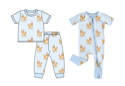 25.12.17 custom each style moq 5 eta 6-8week Sibling Sisters bunny puppy baby boy clothes short sleeve pants sets and romper match family design