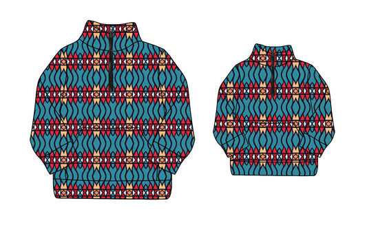 25.9.1 custom each style moq 5eta 4-6week Sibling Sister geometric baby long sleeve top and adult top match design