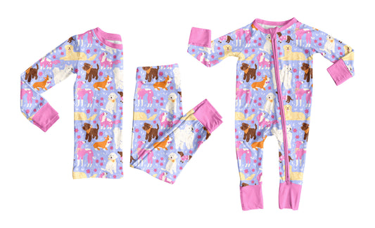 25.9.11 custom each style moq 5eta 4-6week Sibling Sisters puppy baby girl clothes long sleeve pants sets and romper match family design