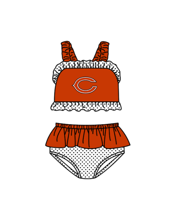 Custom moq 5 mix size milk silk summer teams Orange-Red baby girl boys clothes Two-Piece Swimsuit Set One Piece Swimsuits boy swim trunks